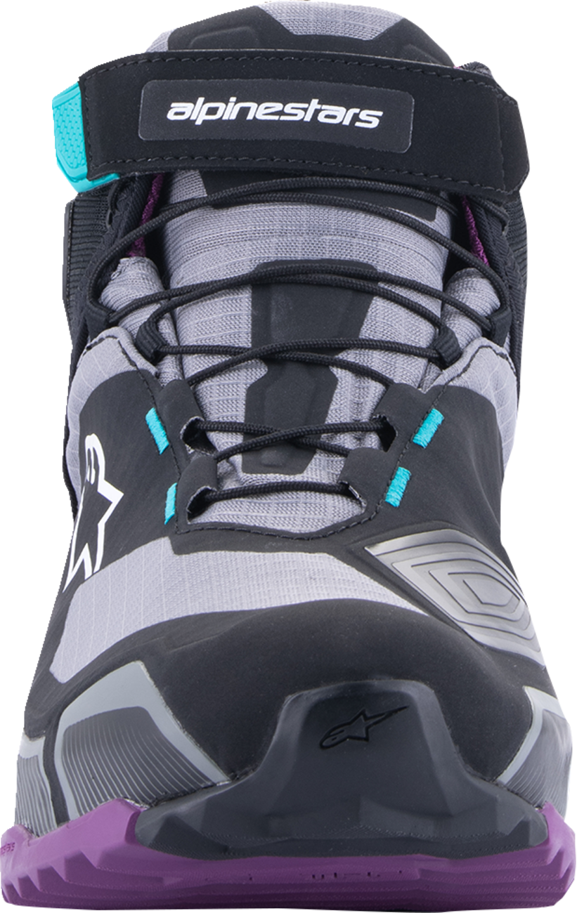 ALPINESTARS Stella CR-X Drystar® Shoes - Black/Gray/Teal/Purple - US 7.5 2611523137075