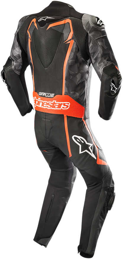 Traje de cuero de 1 pieza ALPINESTARS GP Plus v2 Camo - Negro/Carbón/Rojo fluorescente - US 42 / EU 52 3150718-994-52 