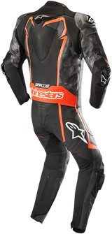 Traje de cuero de 1 pieza ALPINESTARS GP Plus v2 Camo - Negro/Carbón/Rojo fluorescente - US 38 / EU 48 3150718-994-48 