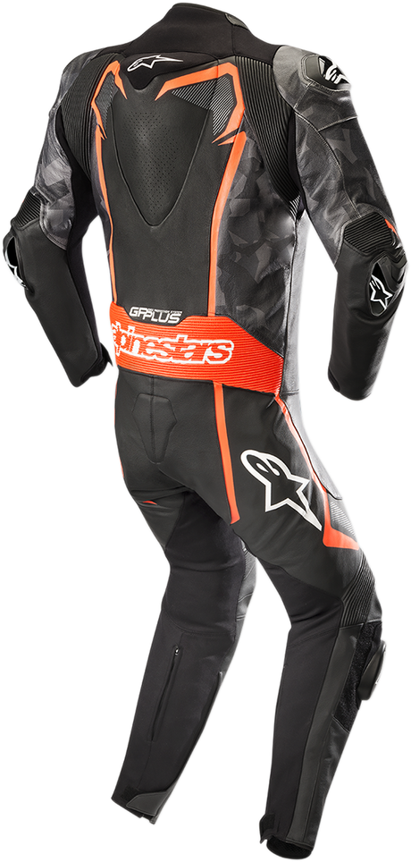 ALPINESTARS GP Plus v2 Camo 1-Piece Leather Suit - Black/Charcoal/Red Fluorescent - US 40 / EU 50 3150718-994-50