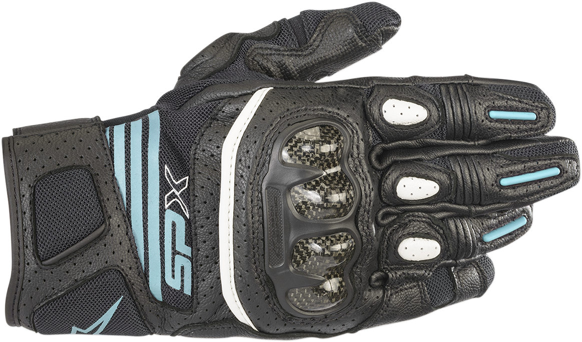 ALPINESTARS Stella SPX AC V2 Gloves - Black/Teal - XL 3517319-1170-XL