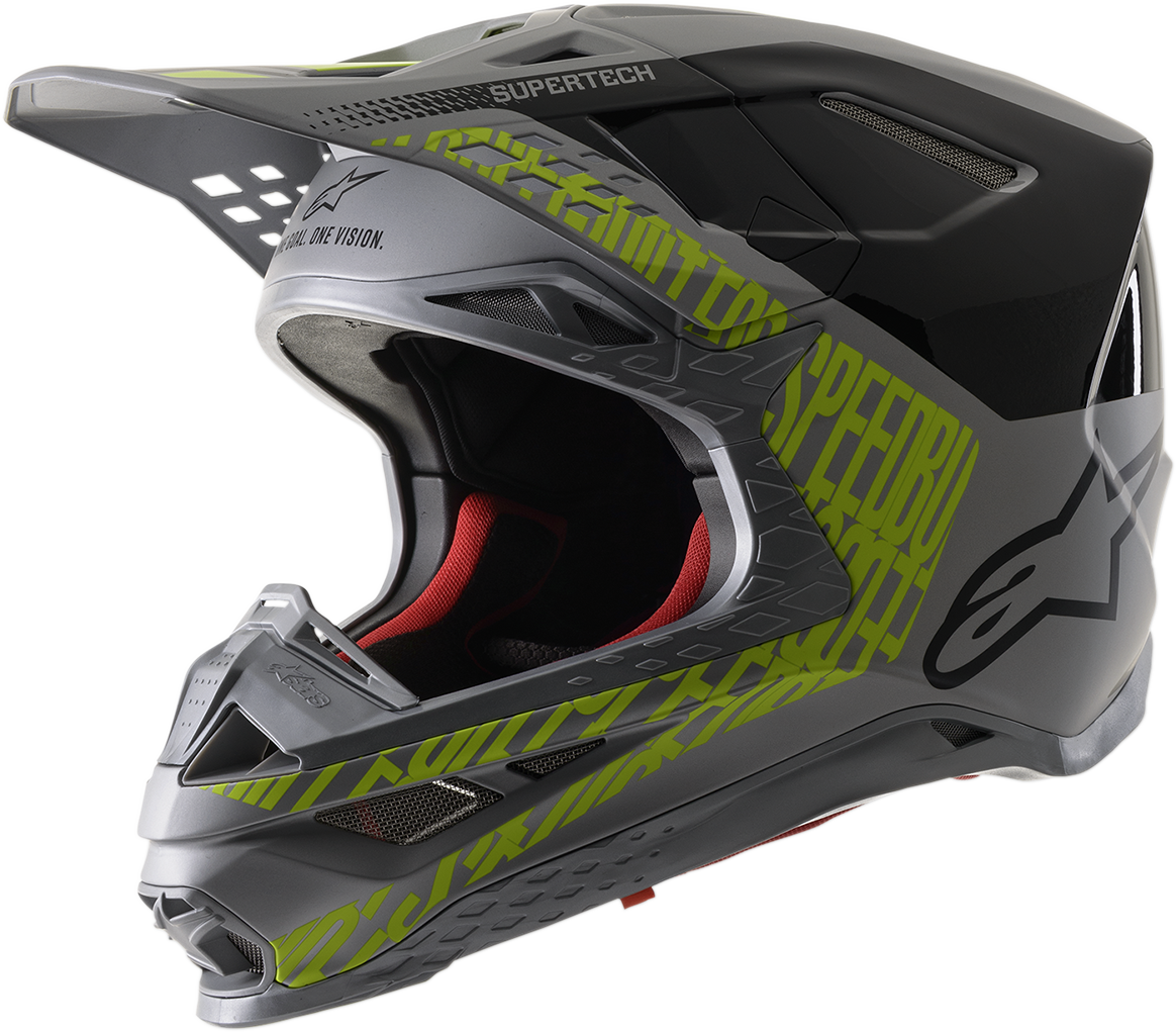 ALPINESTARS Supertech M8 Helmet - Triple - MIPS - Silver/Black/Yellow Fluo - Small 8301319-1955-SM