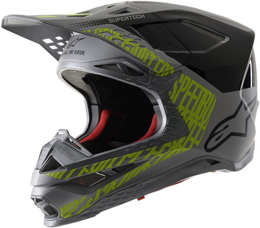 ALPINESTARS Supertech M8 Helmet - Triple - MIPS - Silver/Black/Yellow Fluo - Small 8301319-1955-SM