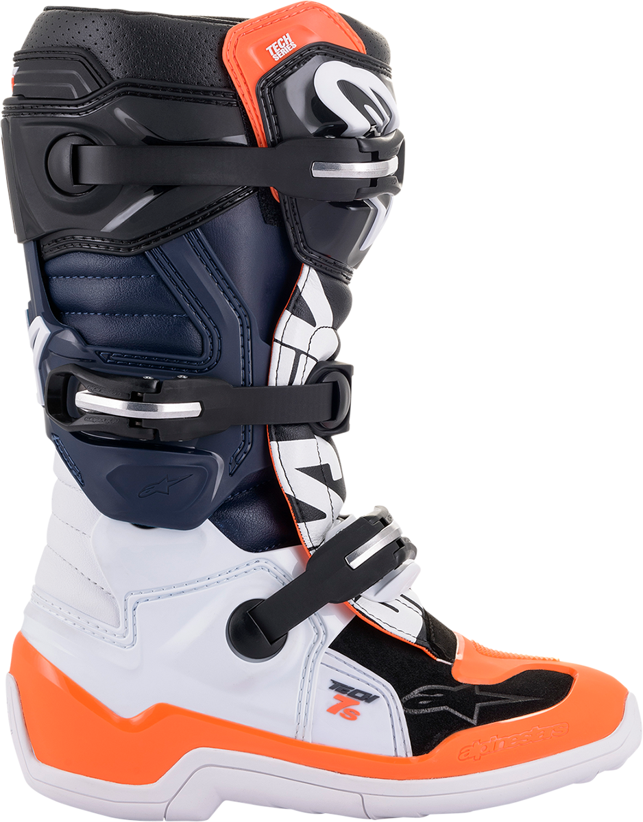 ALPINESTARS Tech 7S Boots - Black/Orange/White - US 2 2015017-1241-2