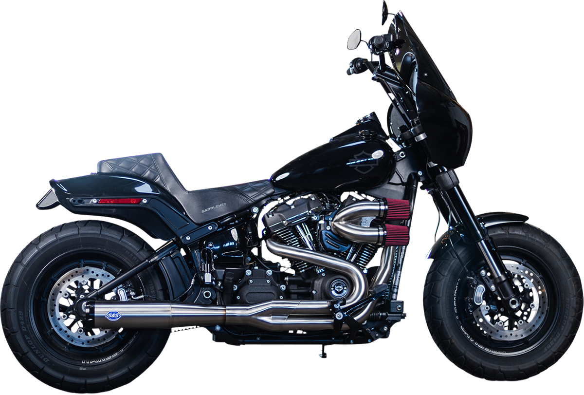S&S CYCLE SuperStreet 2:1 50 State Exhaust System - M8 Softail - Stainless Steel 550-0996B
