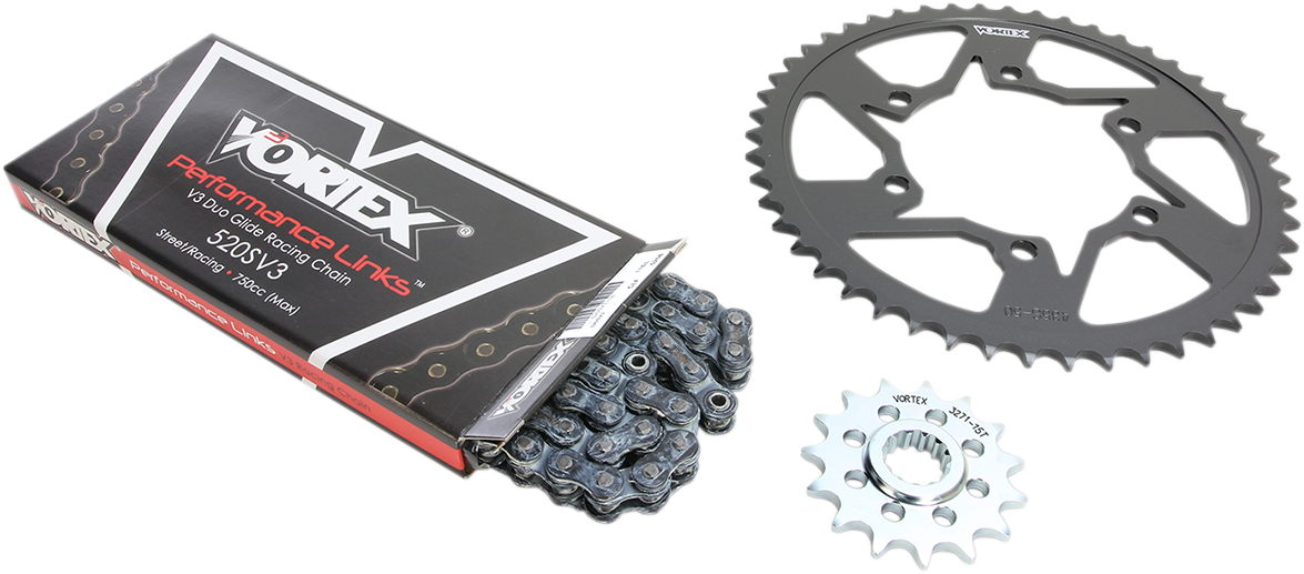 VORTEX Steel Chain Kit - Black Ninja ZX-6R 2007-2019 CK6349