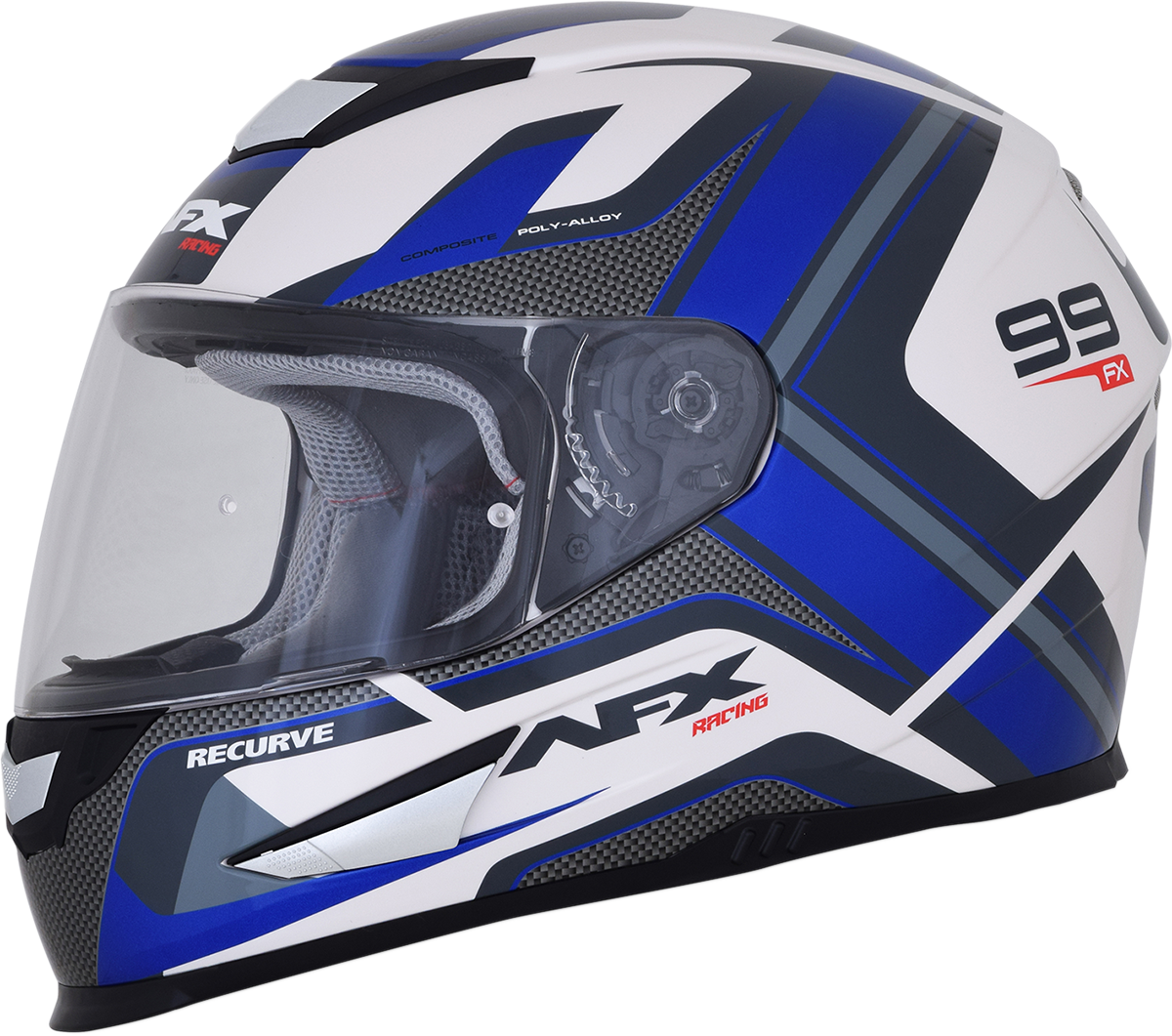AFX FX-99 Helmet - Recurve - Pearl White/Blue - XL 0101-11124