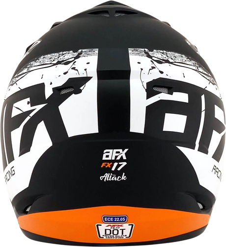 AFX FX-17 Helmet - Attack - Matte Black/Orange - Large 0110-7157