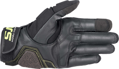 ALPINESTARS Halo Gloves - Forest Black/Fluo Yellow - 2XL 3504822-6085-2X