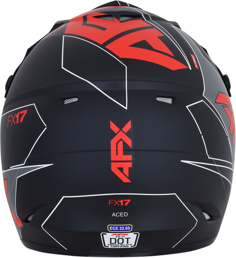 AFX FX-17 Helmet - Aced - Matte Black/Red - Large 0110-6486