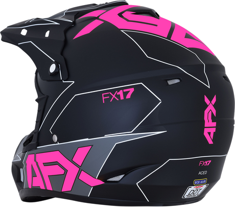 AFX FX-17 Helmet - Aced - Matte Black/Pink - Medium 0110-6511