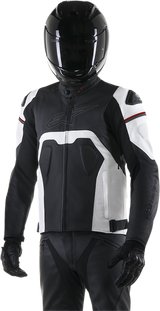 Chaqueta de cuero ALPINESTARS Core - Negro/Blanco - US 40 / EU 50 3101316-12-50 
