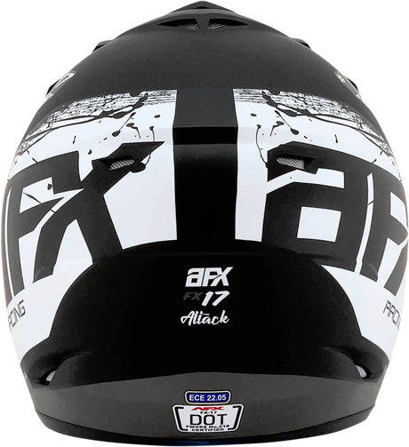 AFX FX-17 Helmet - Attack - Matte Black/Silver - Large 0110-7145