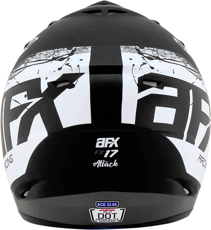 AFX FX-17 Helmet - Attack - Matte Black/Silver - Small 0110-7143