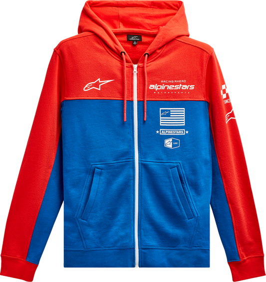 Sudadera con capucha ALPINESTARS H Block - Rojo cálido/Azul brillante - XL 1213510703171XL 