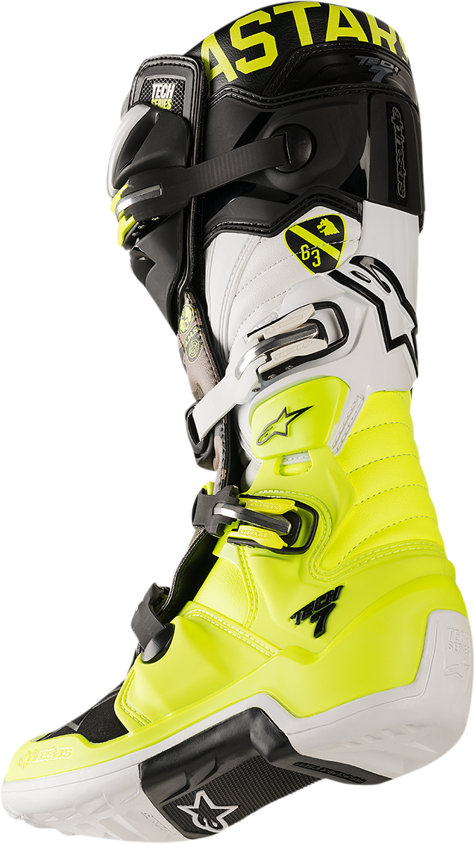 ALPINESTARS Limited Edition AMS Tech 7 Boots - Black/Yellow/White - US 8 2012014-158-8