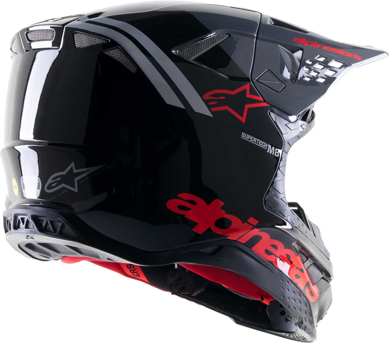 ALPINESTARS Supertech M8 Helmet - Radium 2 - MIPS® - Gloss Black/Neon Red - 2XL 8301523-1397-2X