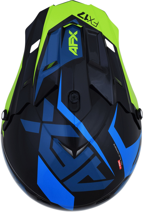 AFX FX-17 Helmet - Aced - Blue/Lime - Small 0110-6499