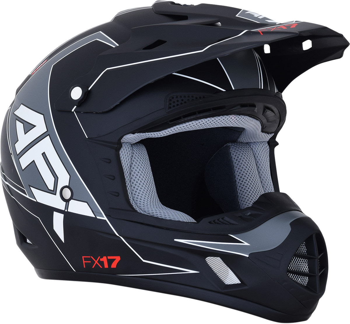 AFX FX-17 Helmet - Aced - Matte Black/White - Medium 0110-6490