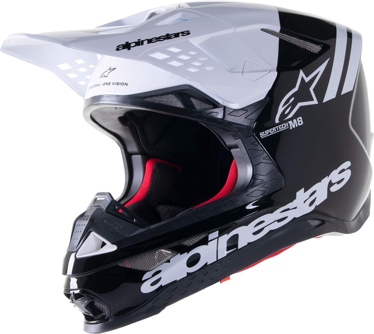 ALPINESTARS Supertech M8 Helmet - Radium 2 - MIPS® - Gloss Black/White - Medium 8301523-12-MD