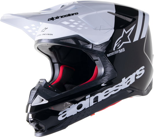 ALPINESTARS Supertech M8 Helmet - Radium 2 - MIPS® - Gloss Black/White - Medium 8301523-12-MD