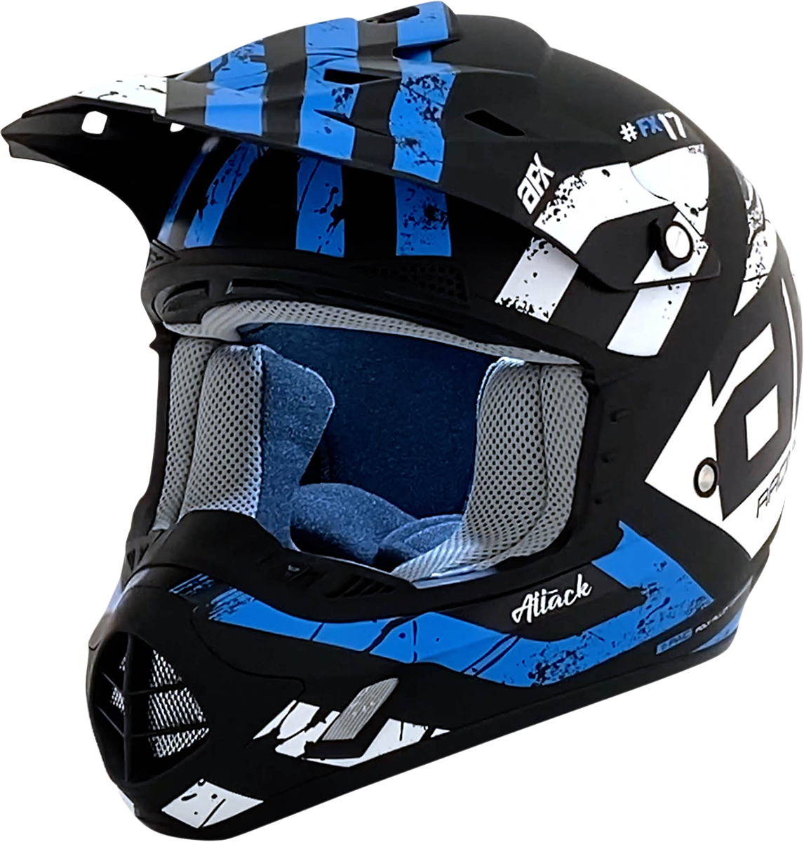 AFX FX-17Y Helmet - Attack - Matte Black/Blue - Medium 0111-1409
