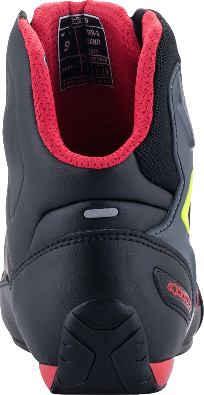 Zapatos ALPINESTARS Faster-3 Rideknit - Negro/Rojo/Amarillo - US 10 251031913610