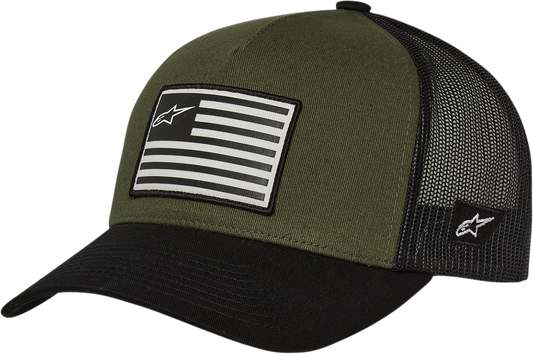 ALPINESTARS Flag Snapback Hat - Military/Black - One Size 1211810136910OS