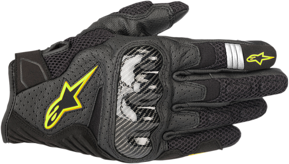 ALPINESTARS SMX-1 Air V2 Gloves - Black/Fluo Yellow - Small 3570518-155-S