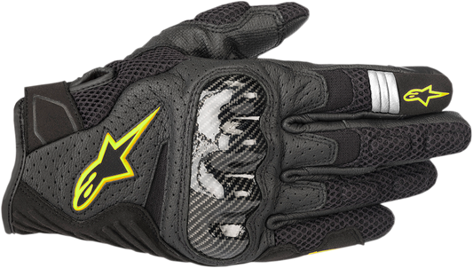 ALPINESTARS SMX-1 Air V2 Gloves - Black/Fluo Yellow - Small 3570518-155-S