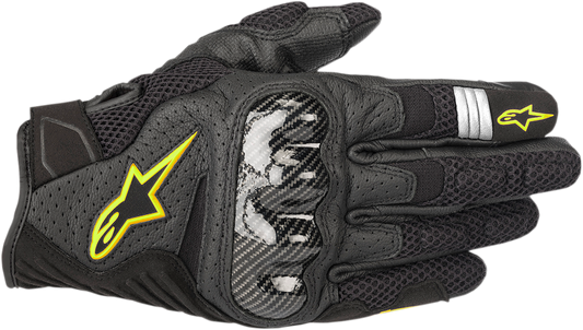 ALPINESTARS SMX-1 Air V2 Gloves - Black/Fluo Yellow - Large 3570518-155-L