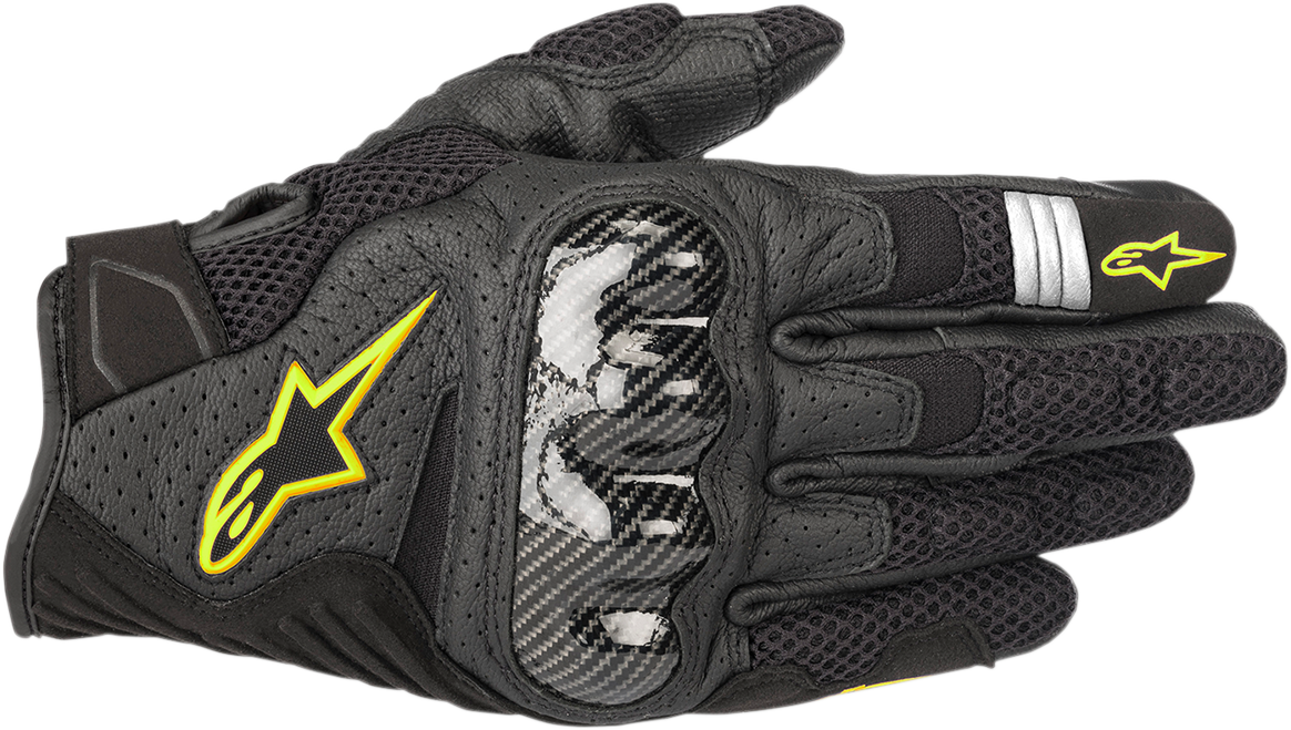 ALPINESTARS SMX-1 Air V2 Gloves - Black/Fluo Yellow - Large 3570518-155-L