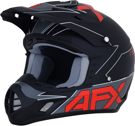 AFX FX-17 Helmet - Aced - Matte Black/Red - Small 0110-6484