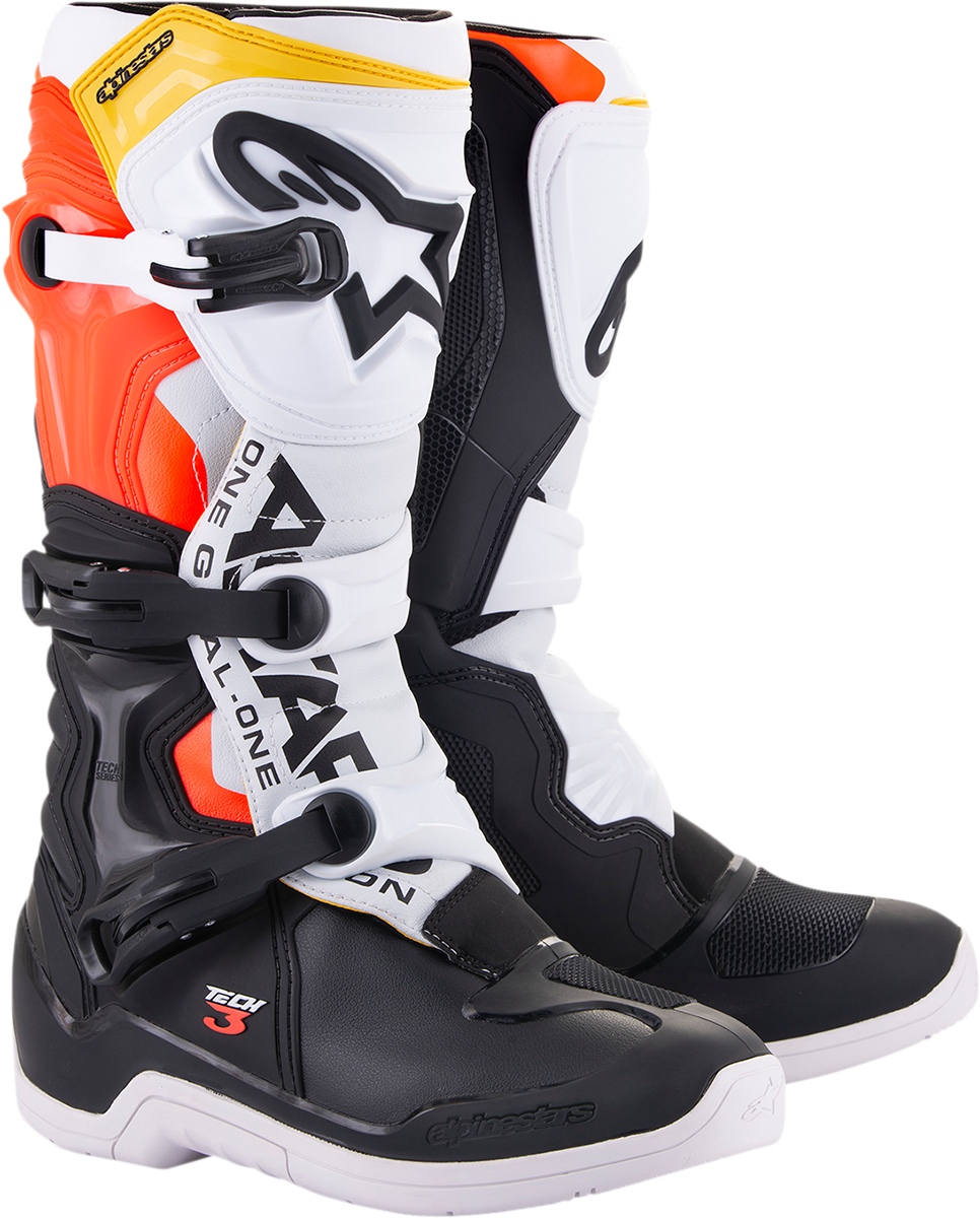 ALPINESTARS Tech 3 Boots - Black/White/Orange - US 8 2013018-1238-8