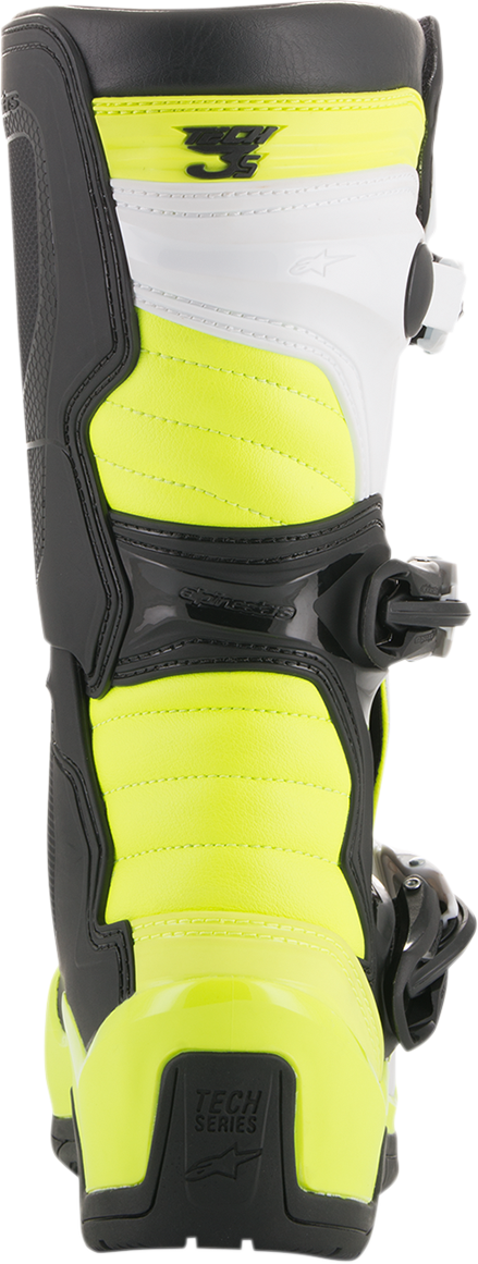 Botas ALPINESTARS Tech 3S - Negro/Blanco/Amarillo Fluorescente - US 4 2014018-125-4