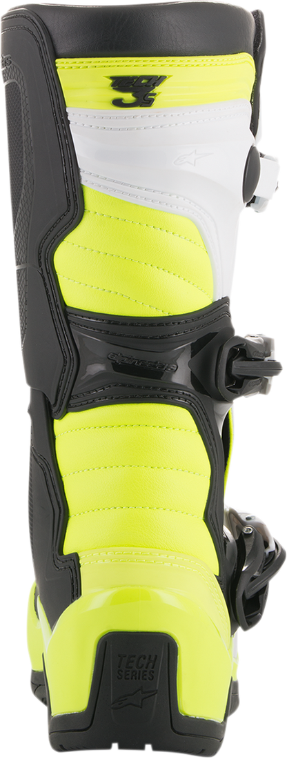 ALPINESTARS Tech 3S Boots - Black/White/Fluorescent Yellow - US 4 2014018-125-4