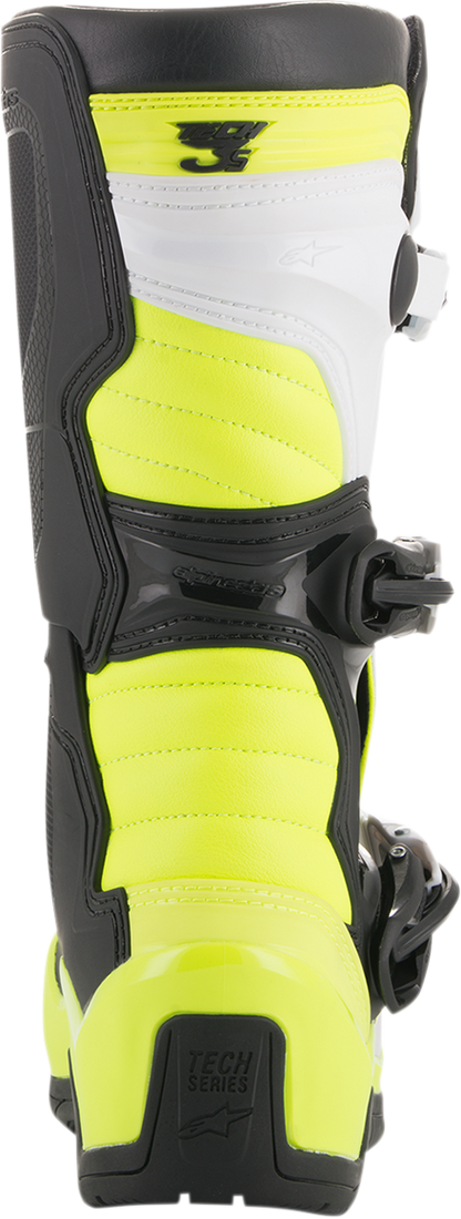 ALPINESTARS Tech 3S Boots - Black/White/Fluorescent Yellow - US 8 2014018-125-8