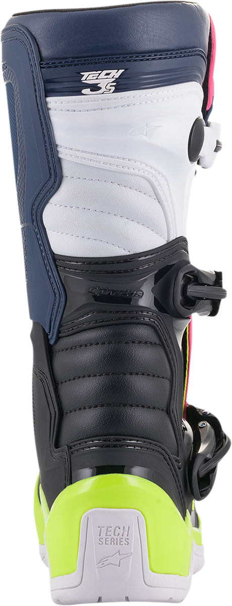 ALPINESTARS Tech 3S Boots - Black/Blue/Pink/White/Yellow - US 5 2014018-1176-5