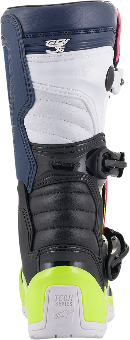 Botas ALPINESTARS Tech 3S - Negro/Azul/Rosa/Blanco/Amarillo - US 5 2014018-1176-5 