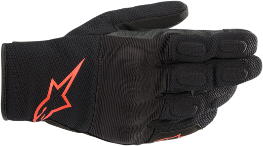ALPINESTARS S-MAX Drystar® Gloves - Black/Fluo Red - Small 3527620-1030-S