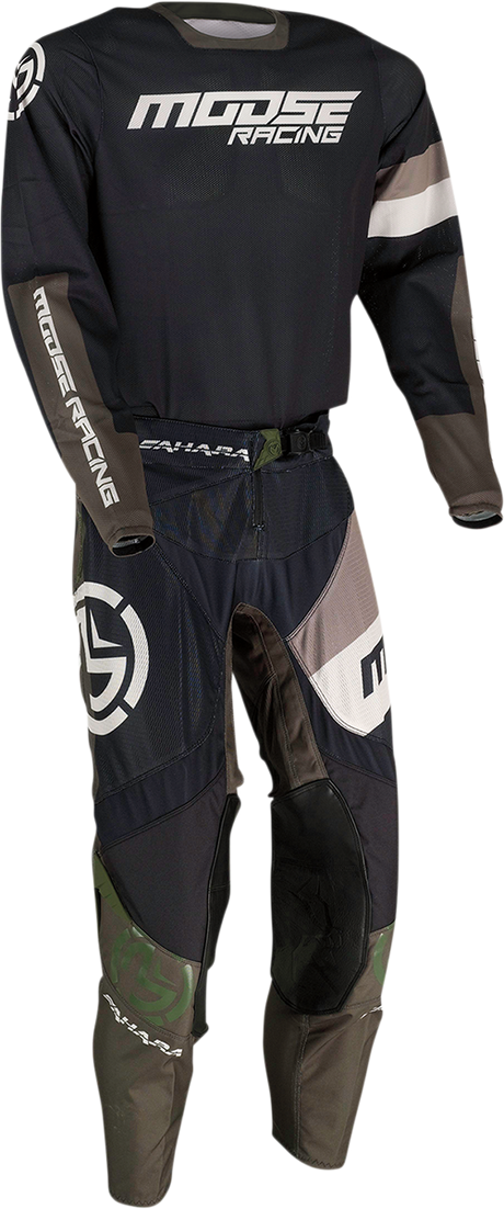 MOOSE RACING Sahara Pants - Black/Green - 30 2901-9032