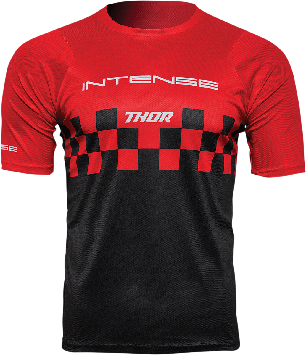 THOR Intense Chex Jersey - Red/Black - Large 5120-0141