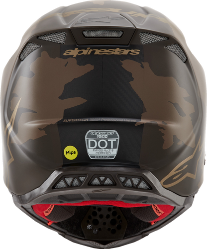 ALPINESTARS Supertech M10 Helmet - Squad - MIPS® - Dark Brown/Gold - Medium 8302823-839-MD