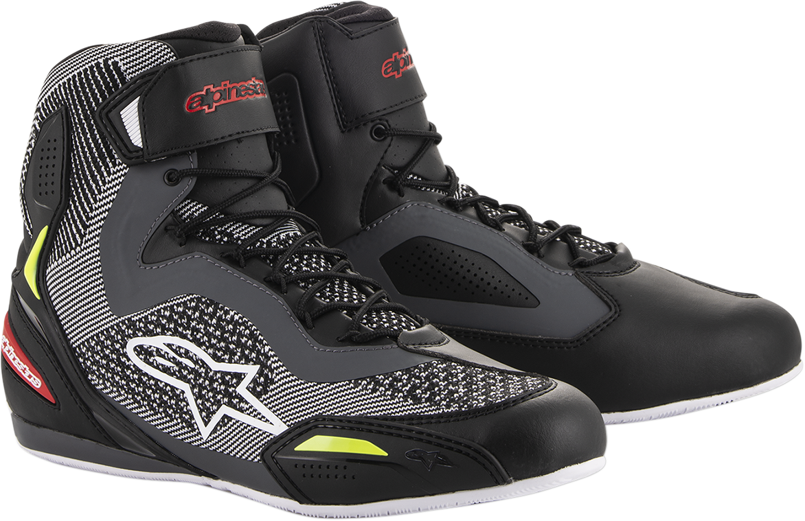 ALPINESTARS Faster-3 Rideknit Shoes - Black/Gray/Red/Yellow - US 7.5 251031913158