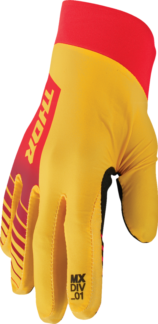 THOR Agile Gloves - Analog - Lemon/Red - Small 3330-7652