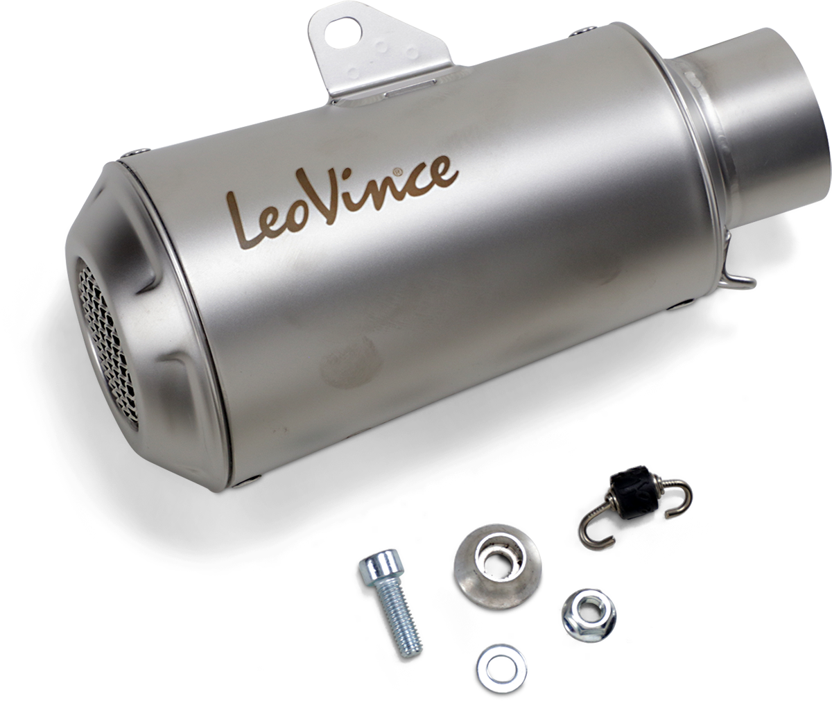 LEOVINCE 54mm Universal LV-10 Slip-On Muffler - Stainless Steel 9746