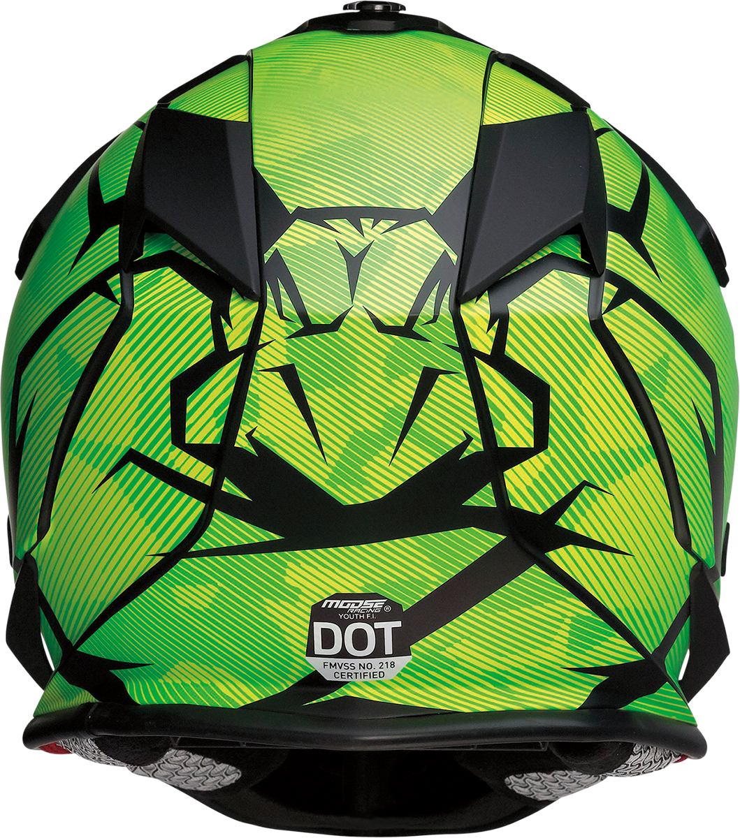 MOOSE RACING Youth F.I. Helmet - Agroid Camo - MIPS® - Yellow/Green - Small 0111-1523