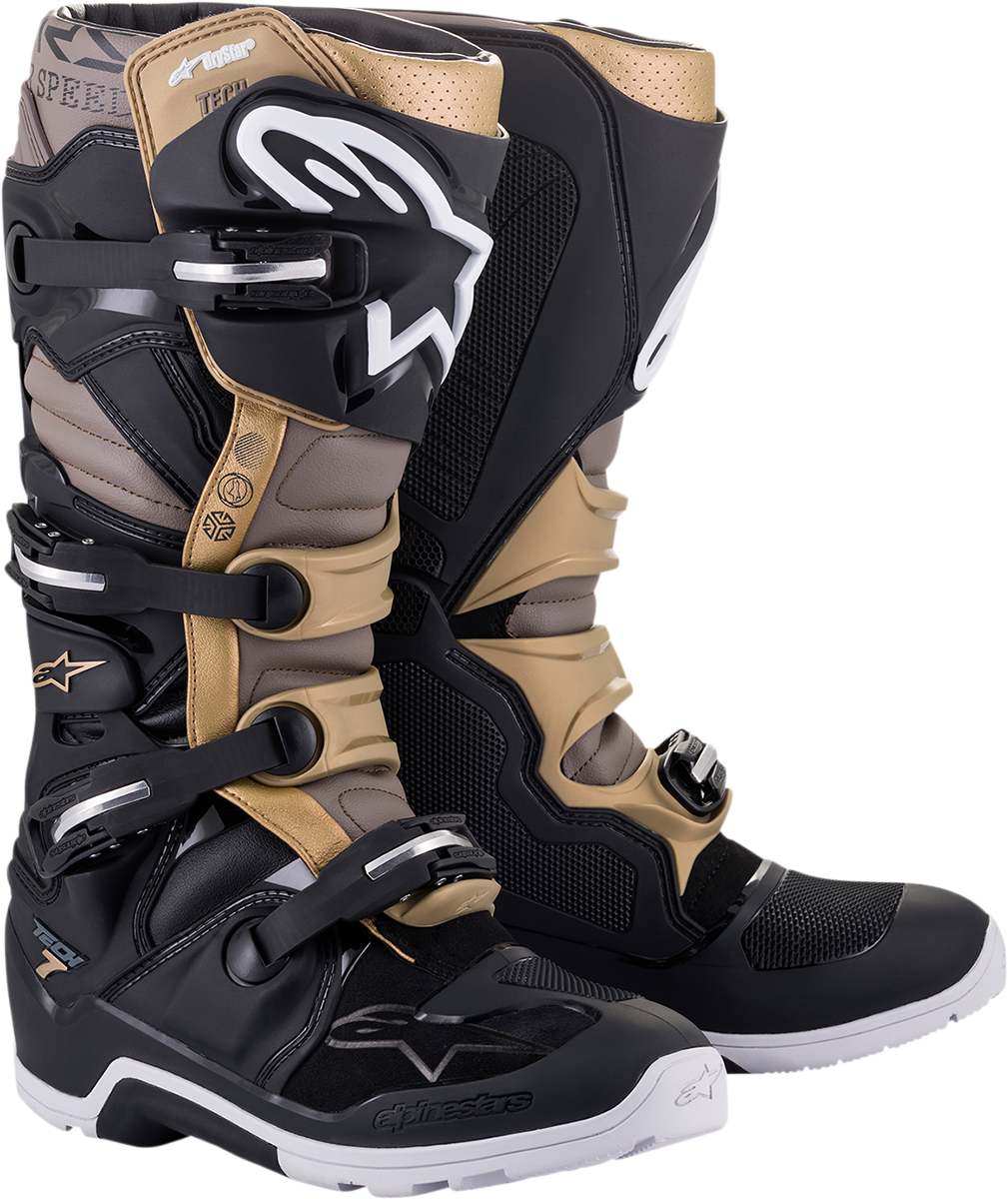 Botas ALPINESTARS Tech 7 Enduro Drystar - Negro/Gris/Oro - US 13 2012620-1959-13 