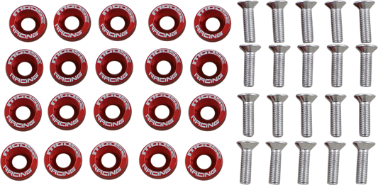 MOOSE RACING Fender Washer Kit - Red 100-1012-PU