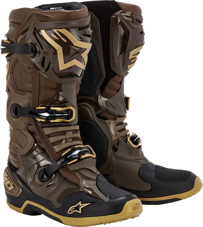 ALPINESTARS Limited Edition Squad '23 Tech 10 Boots - Brown/Gold - US 10 2010020-839-10